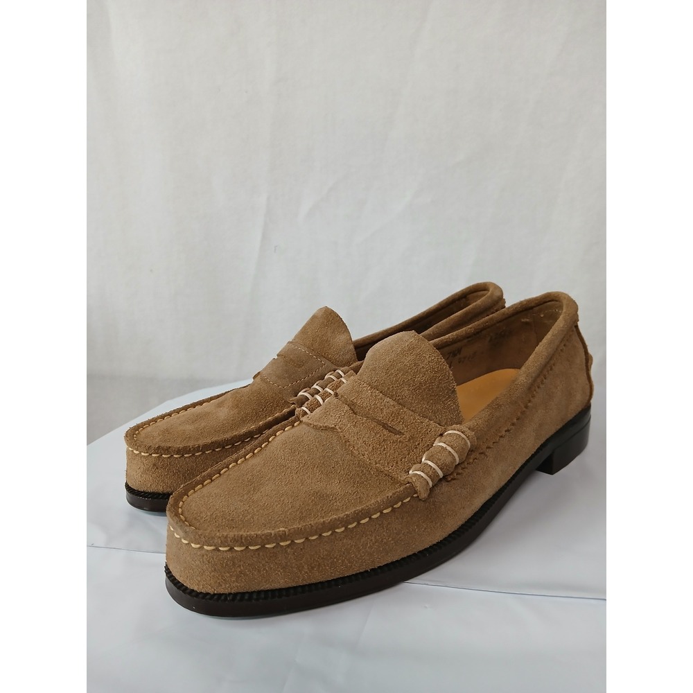 Vintage 70s‎ Jarman Mens Suede Penny Loafers Tan Dress Shoes 7.5M Neolite heel